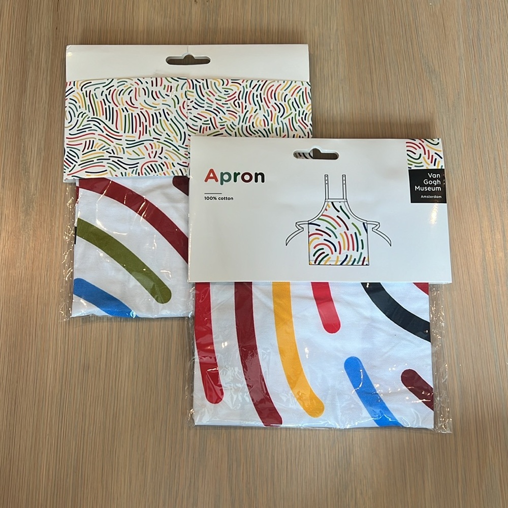 Set of 2 kids original aprons purchased from the Van Gogh museum in Amsterdam.